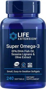 Life Extension Super Omega-3 EPA/DHA Fish Oil, Sesame Lignans &amp; Olive Extract, 240 капс