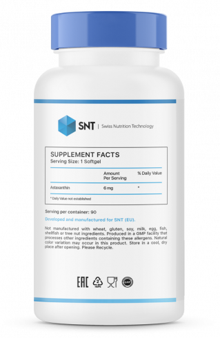 SNT Astaxanthin, Астаксантин, 90 капсул