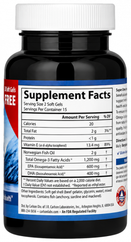 Carlson Labs Super Omega-3 Gems, 100+30 капсул