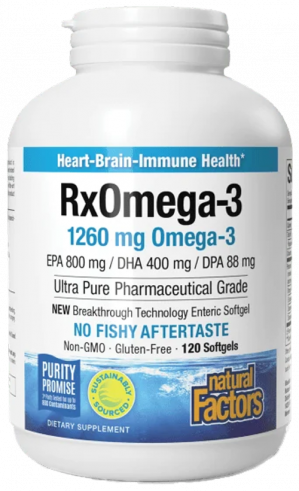 Natural Factors RxOmega-3 600 mg EPA/DHA, 120 капсул