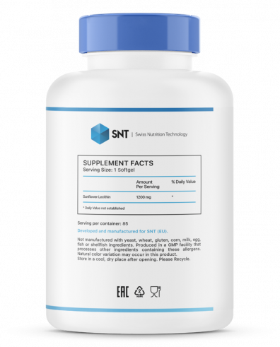 SNT Sunflower Lecithin, 85 капсул SNT Sunflower Lecithin, 85 капсул