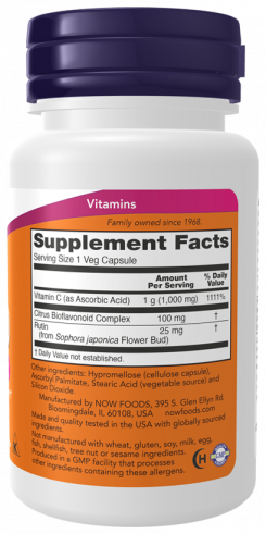 NOW Витамин С 1000 мг, 30 капсул