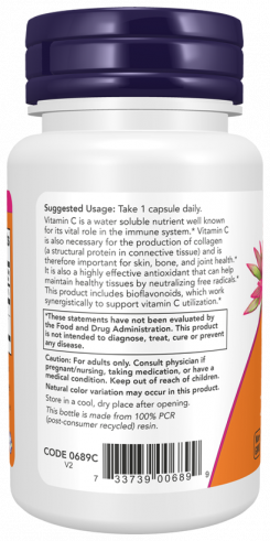 NOW Витамин С 1000 мг, 30 капсул