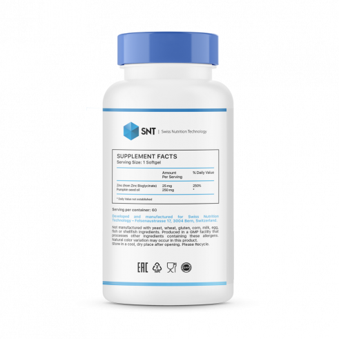 SNT Zinc Chelate 30 mg, 60 капсул