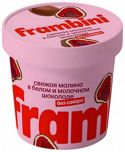 Frambini Малина в белом и молочном шоколаде без сахара, 130 грамм