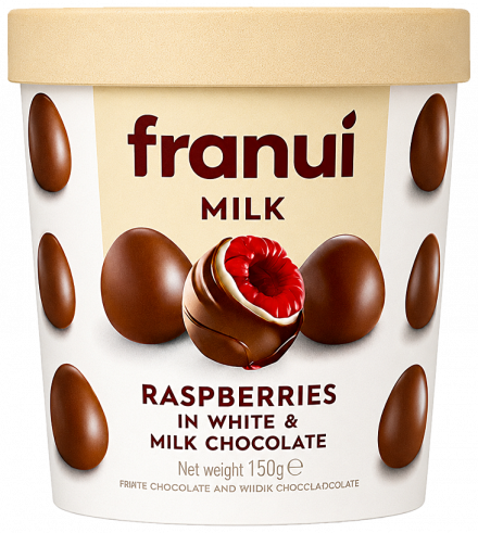 Franui Малина в белом молочном шоколаде, 150 грамм