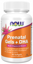 NOW Prenatal Gels + DHA, Прентал + ДГК, 90 капсул