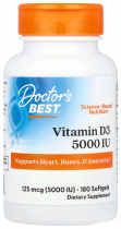 Doctor's Best Vitamin D3 5000IU, 180 капсул